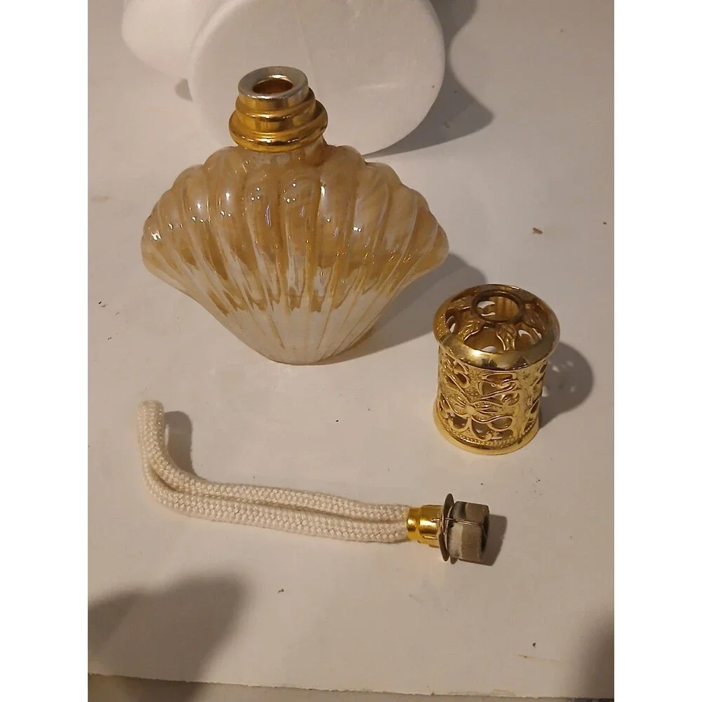 Vtg seashell Shaped art glass fragrance catalytic lamp Marta Harff Perfumum